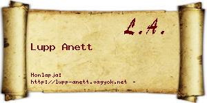 Lupp Anett névjegykártya